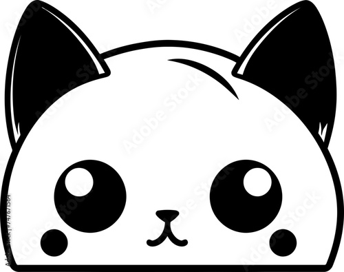 Cat peeking sketch drawing