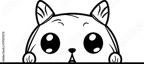 Cat peeking sketch drawing