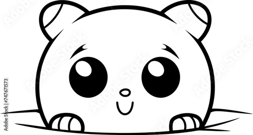 Cat peeking sketch drawing