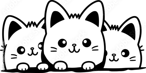 Cat peeking sketch drawing
