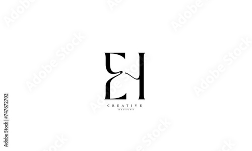 Alphabet letters Initials Monogram logo EH HE E H © ab