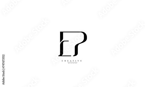 Alphabet letters Initials Monogram logo EP PE E P