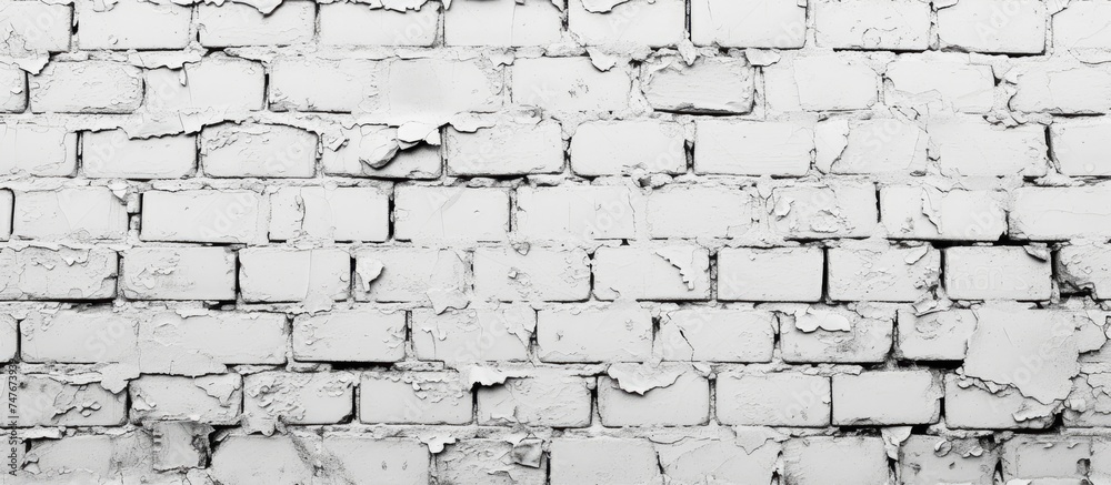 A black and white photo of a grunge white brick wall featuring a diagnostic stencil print. A black and white photo of a grunge white brick wall featuring a diagnostic stencil print.