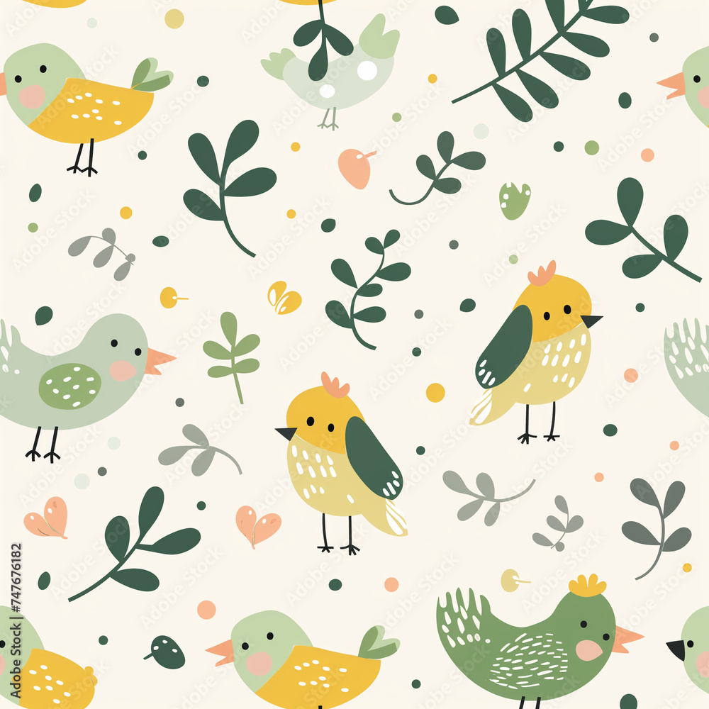 seamless pattern with birds and flowers seamless pattern with birds and flowers