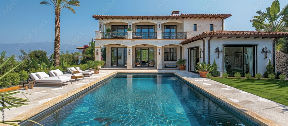 Luxury mediterranean home with swimming pool