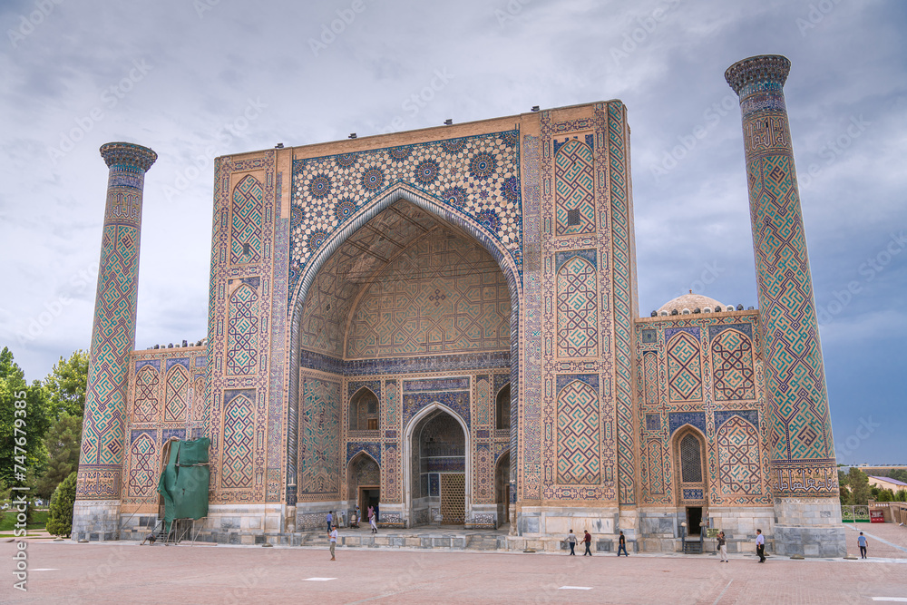 The world-famous islamic architecture of Samarkand, Uzbekistan, central Asia