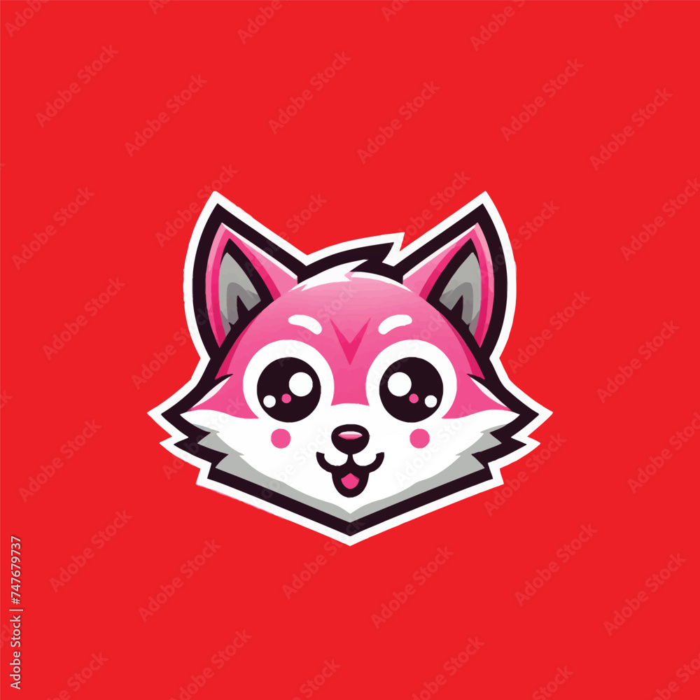 Vector illustration of cute fox mascot for sports game or esports logo Vector illustration of cute fox mascot for sports game or esports logo