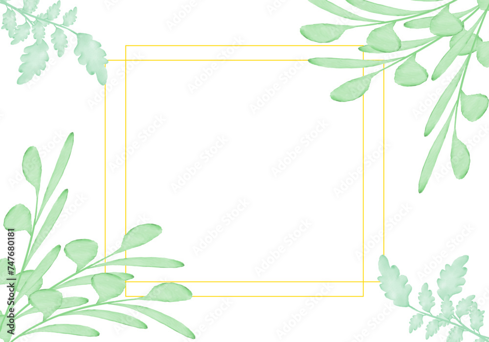 concept flat vector Tropical leaves in a circle floral design frame illustration on a white background.