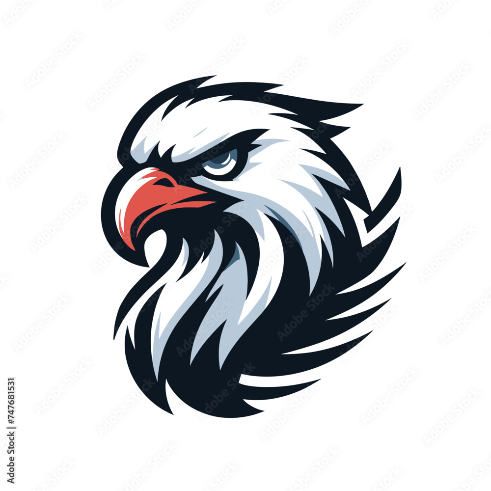 Vector illustration of powerful eagle bird mascot for sports game or esports logo