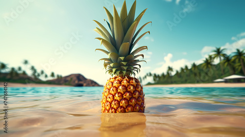 Pineapple background  fresh fruit pattern