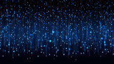 Shiny glitter rain falls on background, sparkling particles celebration background