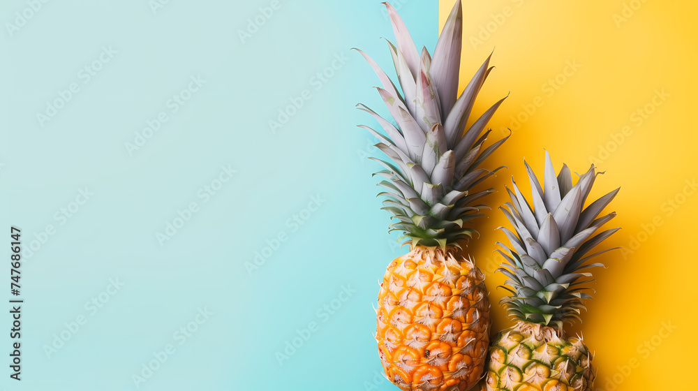Pineapple, natural background represents the concept of organic fruit