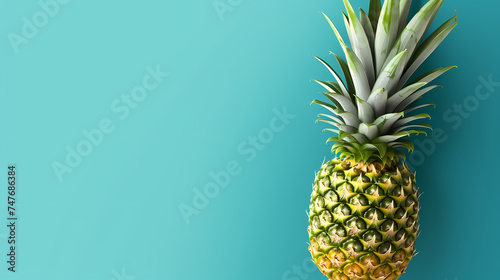 Pineapple, natural background represents the concept of organic fruit © jiejie
