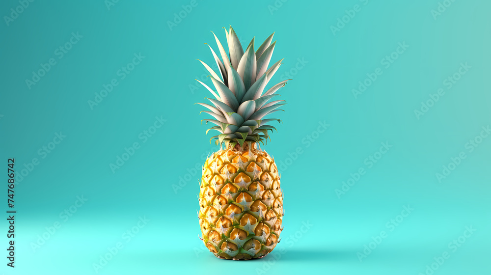 Pineapple, natural background represents the concept of organic fruit