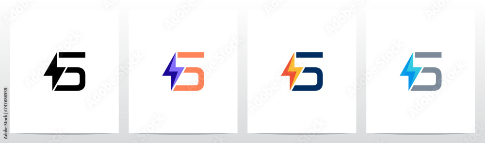 Thunder In Front of Letter Initial Logo Design G Thunder In Front of Letter Initial Logo Design G