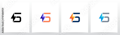 Thunder In Front of Letter Initial Logo Design G