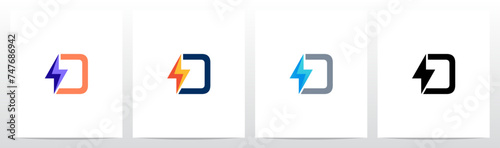 Thunder In Front of Letter Initial Logo Design O