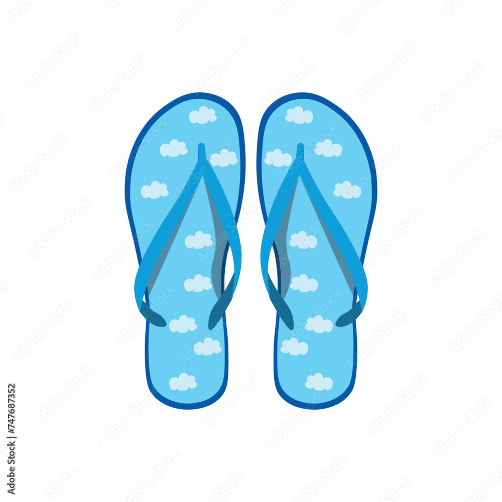 Pair of light blue flip-flops on white background Pair of light blue flip-flops on white background