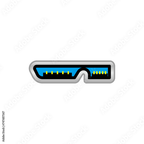 シンプルなイラスト_白いMicro USB Type-B 3.0 オス_差込口（ポート）