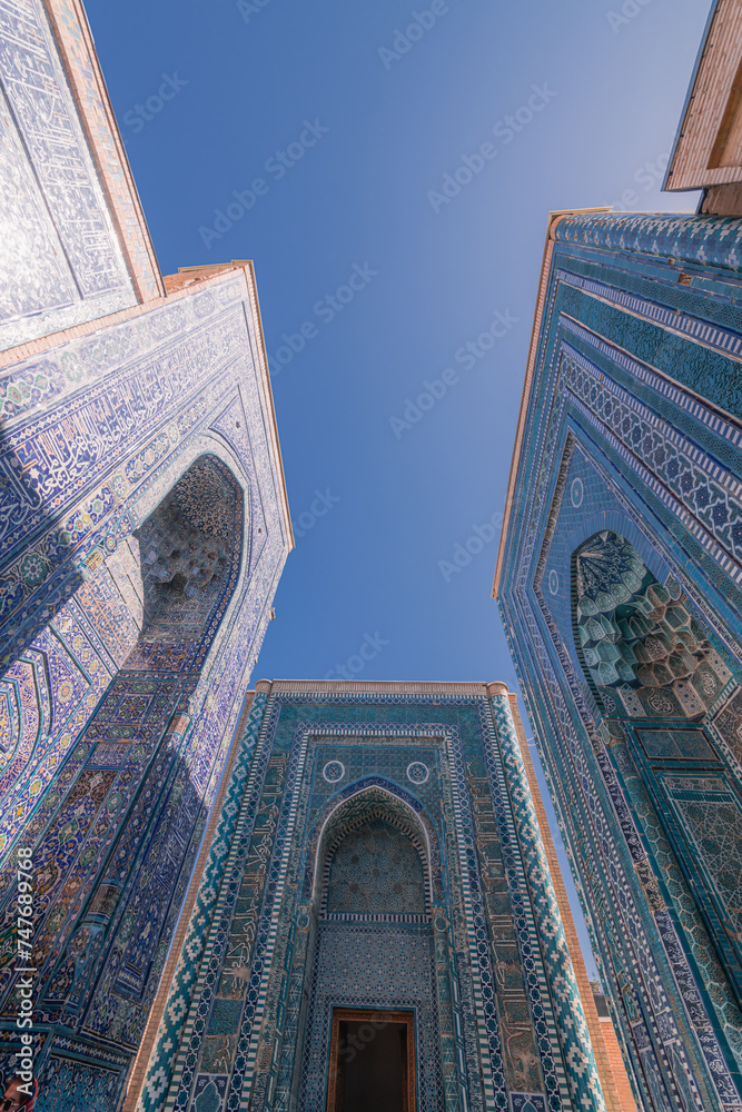 Shah-i-Zinda or Shohizinda, a necropolis in Samarkand, Uzbekistan.