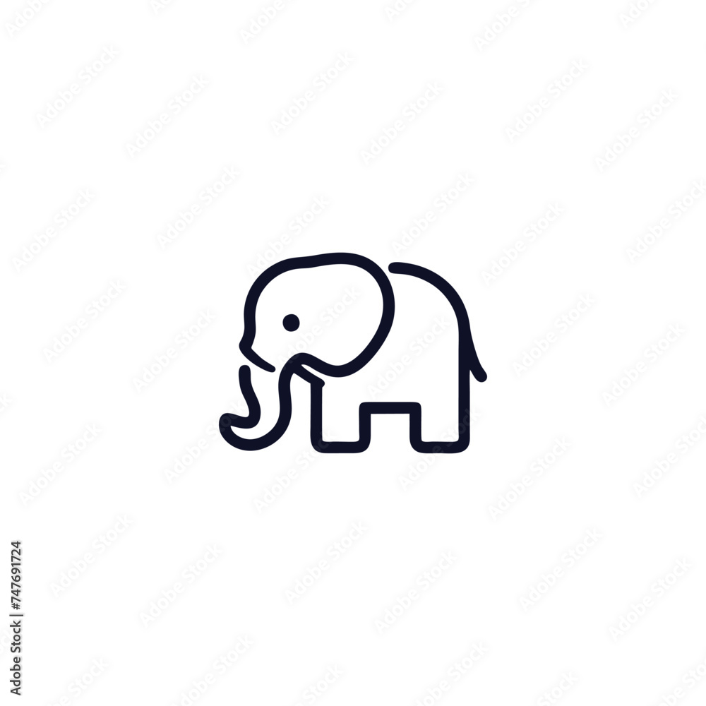elephant logo style design Vector illustration of an elephant head elephant logo style design Vector illustration of an elephant head
