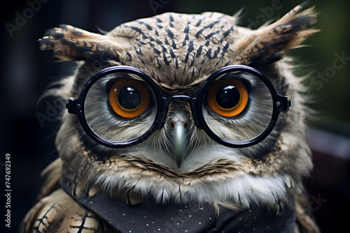 owl, cute, adorable, scary, spectacled owl