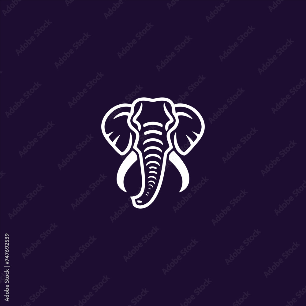 Naklejka premium elephant logo style design Vector illustration of an elephant head