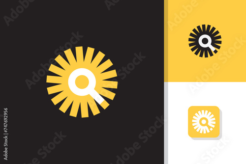 light search logo design vector template