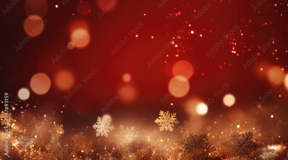 Xmas background with winter landscape with snowflakes, light, stars. Merry Christmas card. Generative ai Xmas background with winter landscape with snowflakes, light, stars. Merry Christmas card. Generative ai