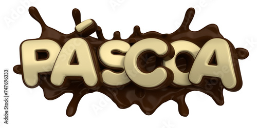 Easter Label render 3d chocolate photo