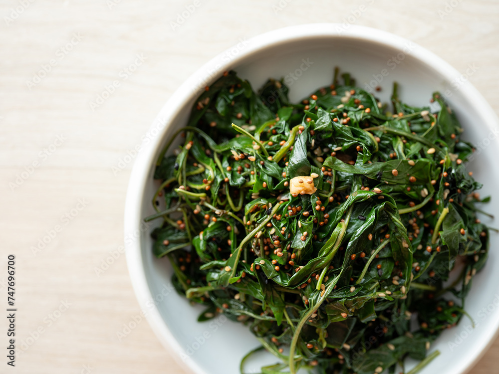 Green chillies seasoned with soybean paste Green chillies seasoned with soybean paste