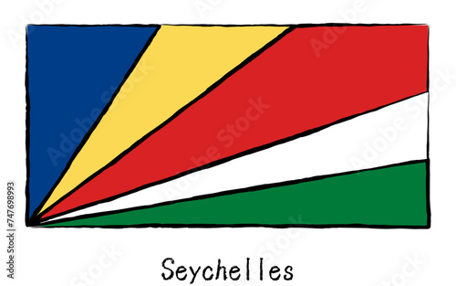 Analog hand-drawn world flags, Seychelles