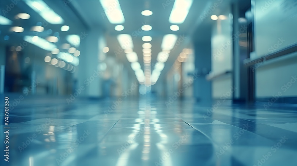 Hospital Hallway Illuminated by Bright Lights Hospital Hallway Illuminated by Bright Lights