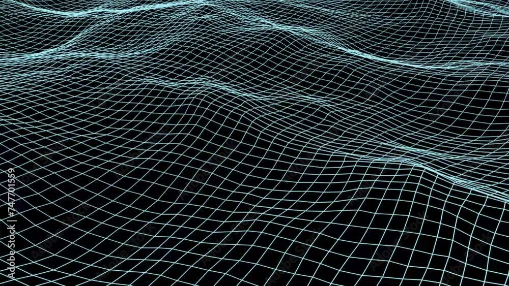 Wave, wireframe waves, geometric waves, animation, loop video