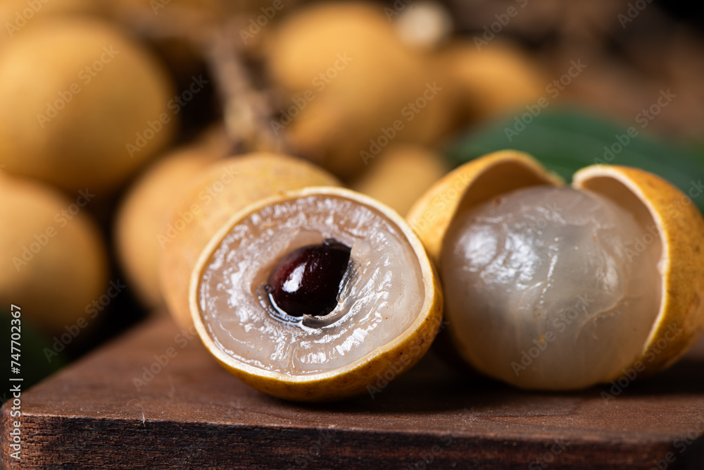 closeup of peeled longans fruit background closeup of peeled longans fruit background