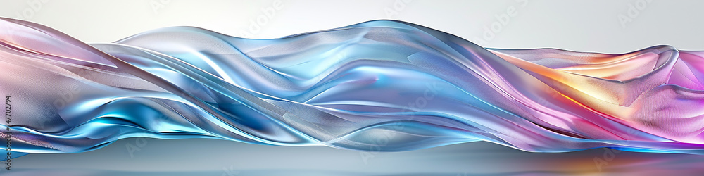 Fototapeta premium AI art, silver wavy background