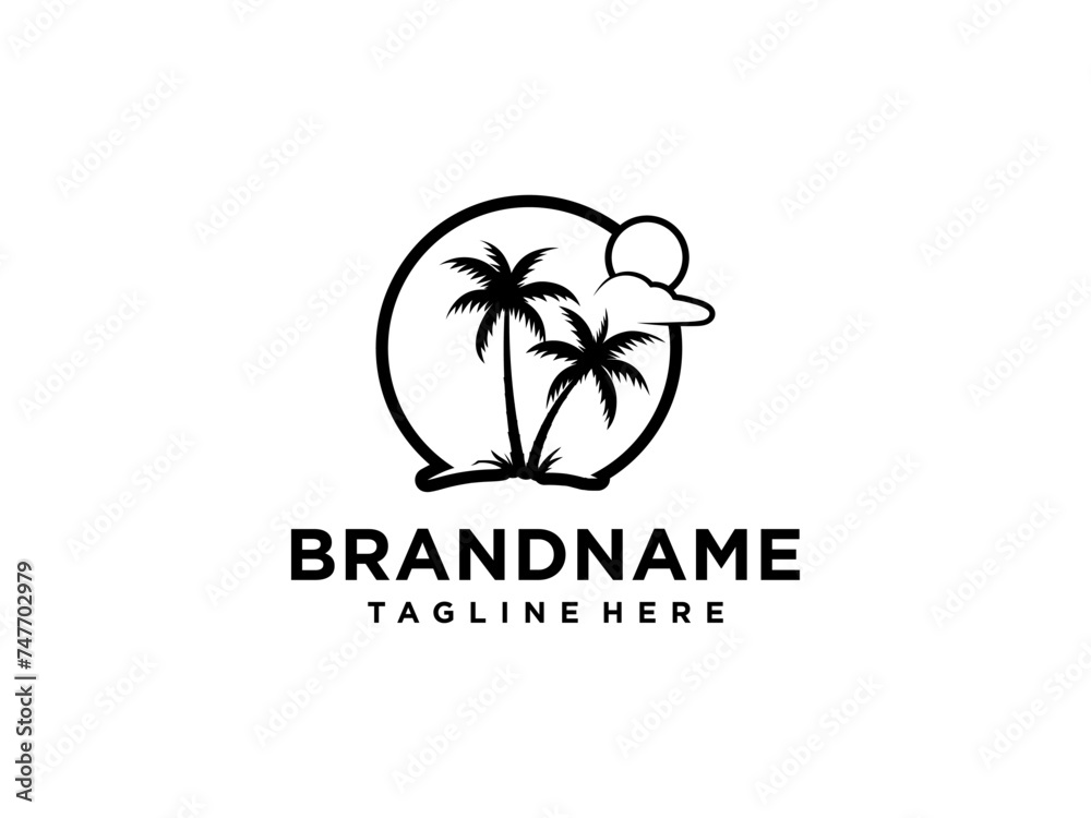 palm tree logo vector icon illustration palm tree logo vector icon illustration