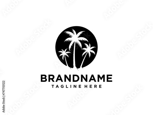 palm tree logo vector icon illustration