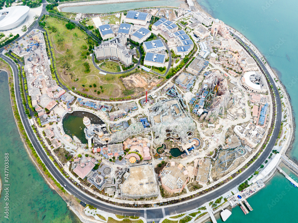 Characteristic building of Ocean Flower Island Sea Park in Zhanzhou, Hainan, China