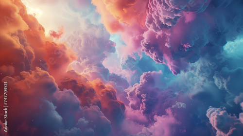 Colorful clouds for poster background