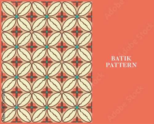 batik pattern with retro style and color