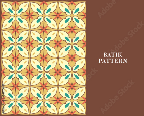 batik pattern with retro style and color