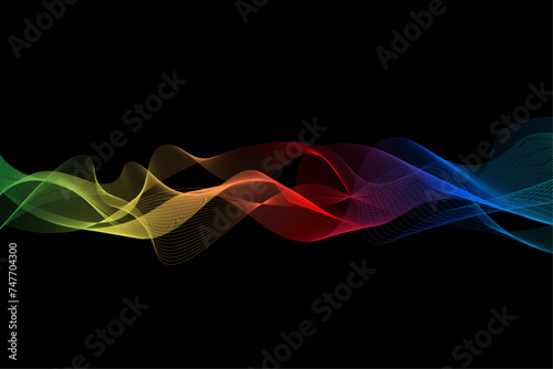 Abstract colorful wave background. Creative line art. Vector illustration