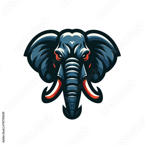 Gaming style elephant logo design. Design element for a company's logo, brand, emblem, apparel, or other merchandise.