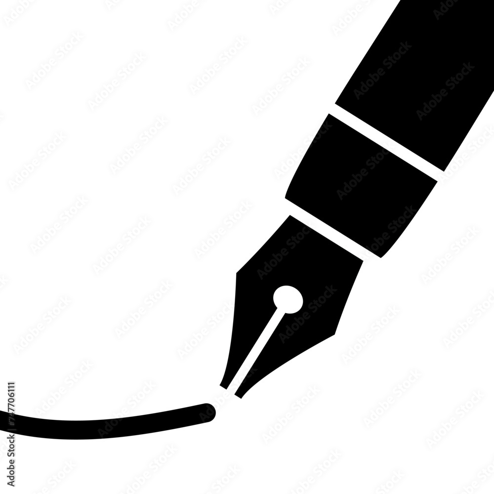 万年筆でサインをしているイラスト 万年筆でサインをしているイラスト