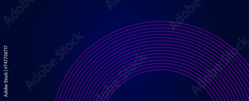 Dark blue abstract background with glowing geometric lines. Modern shiny blue lines pattern. Futuristic technology concept. abstract wave dark background. poster  banner. vector illustration