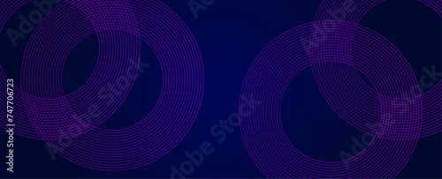 Dark blue abstract background with glowing geometric lines. Modern shiny blue lines pattern. Futuristic technology concept. abstract wave dark background. poster, banner. vector illustration