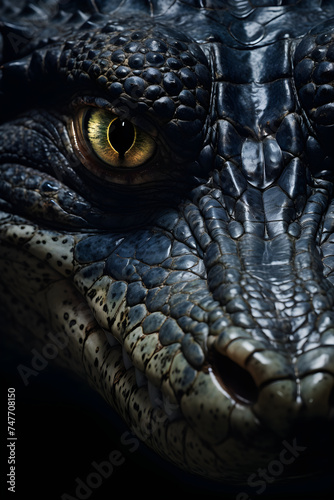 Alligator Unveiled: A Breathtaking Close-up Reveal of Nature's Formidable Predator © Glen