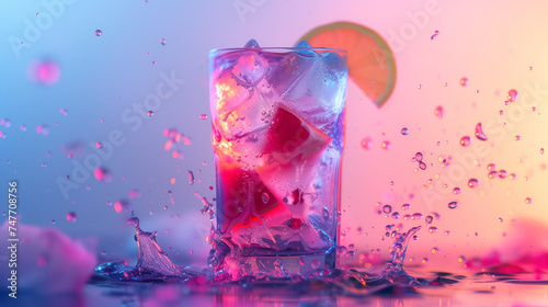 Colorful fresh drink for poster background