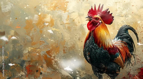 Wallpaper of a rooster photo